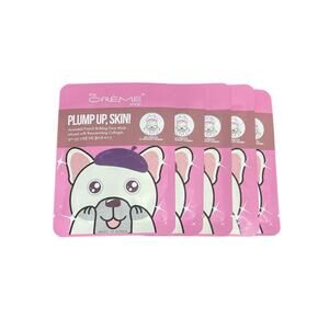 The Crème Shop Plump Up Skin French Bulldog Face Mask Set Of 5 New